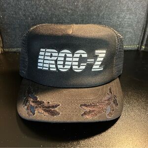 Chevy IROC-Z 28 Vintage Cap SnapBack Mesh Trucker Camaro Black Foam 1980s - RARE